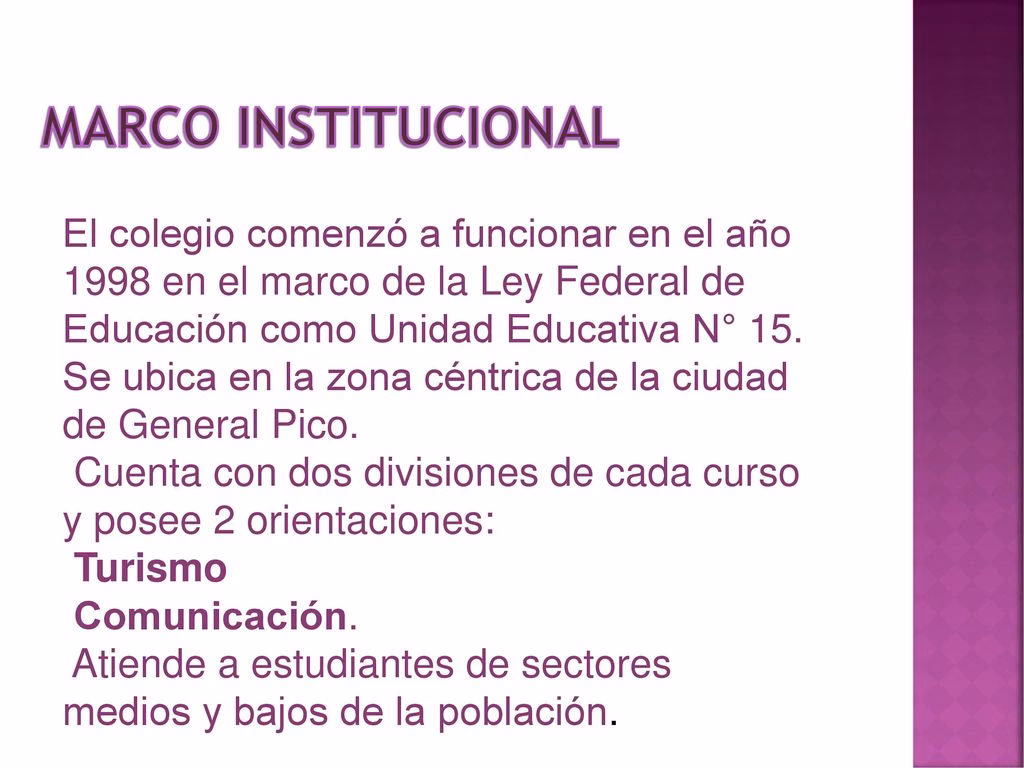 ¿Qué es el marco institucional de una escuela?