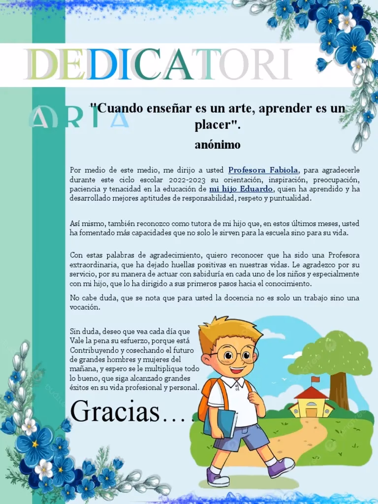 ¿Cómo escribir un mensaje de agradecimiento escolar?