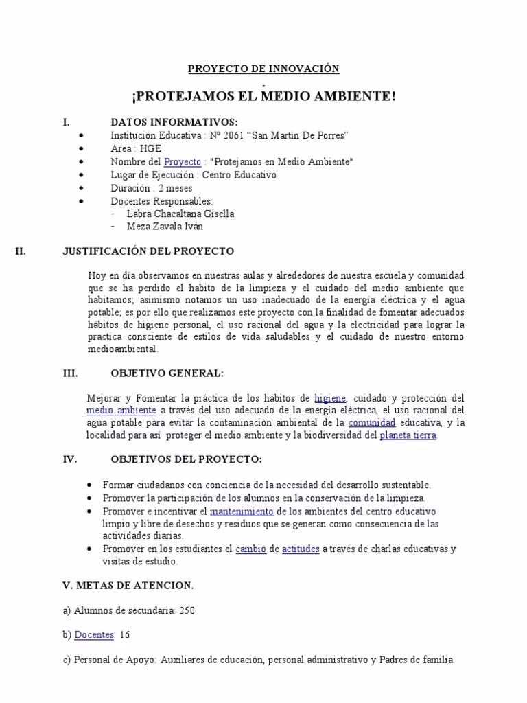 ¿Qué proyectos escolares se pueden llevar a cabo para el cuidado del medio ambiente?
