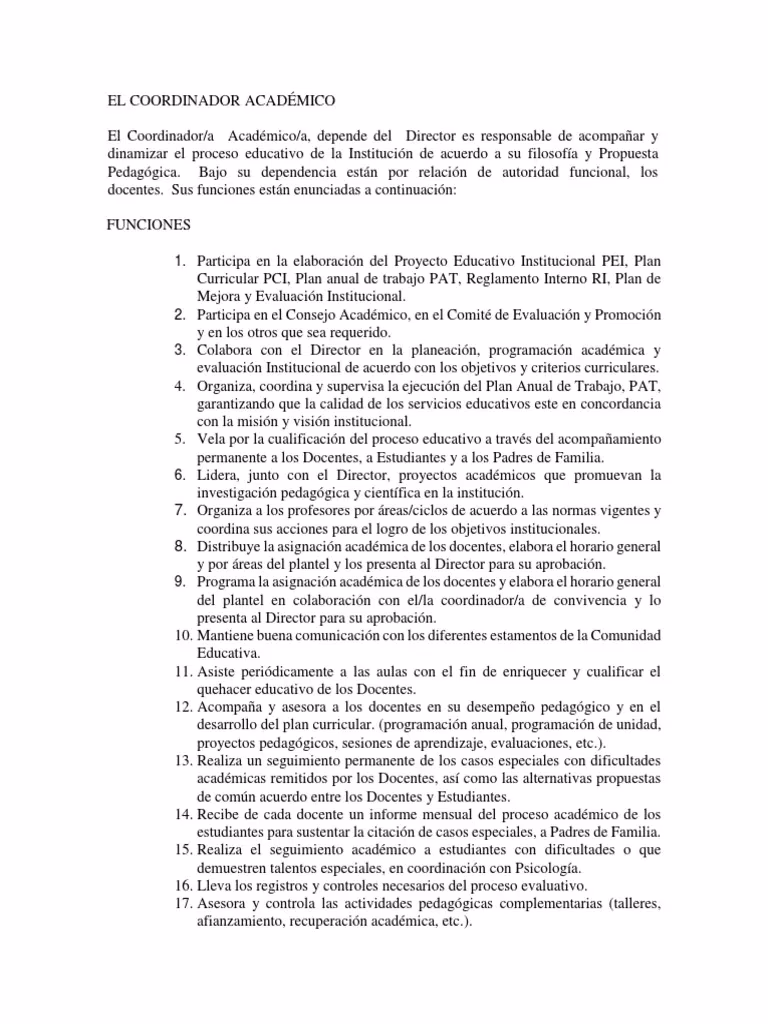 ¿Cuál es el rol del coordinador?