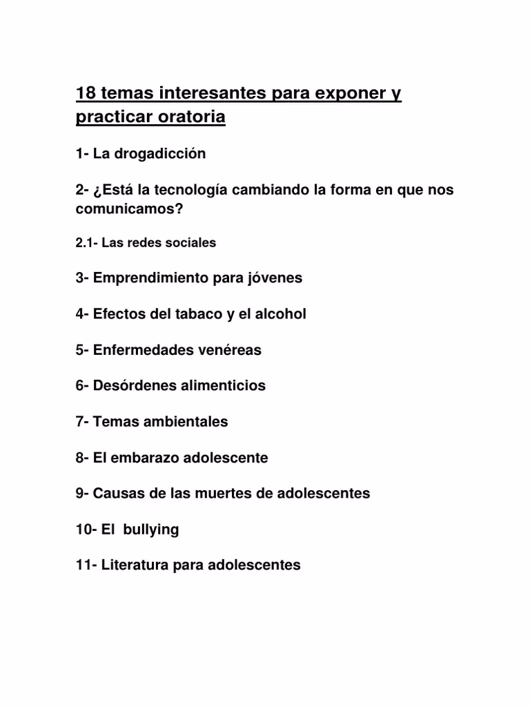 ¿Qué tema es mejor para exponer?