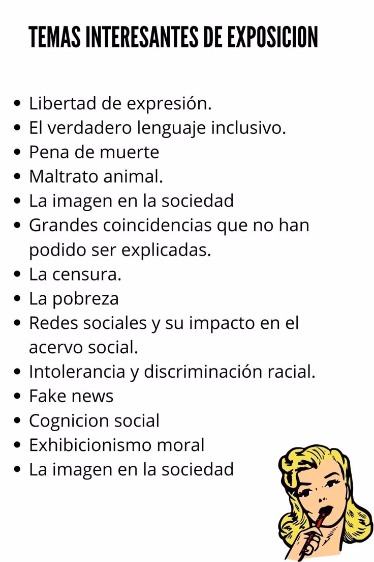 ¿Qué temas puedo exponer en la escuela?