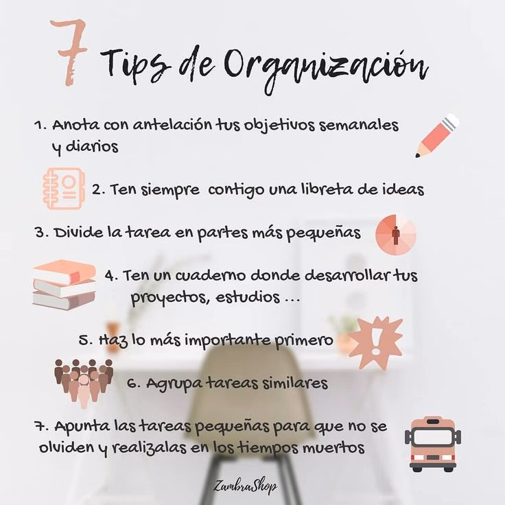 ¿Cómo te ayuda estar organizado en la escuela?