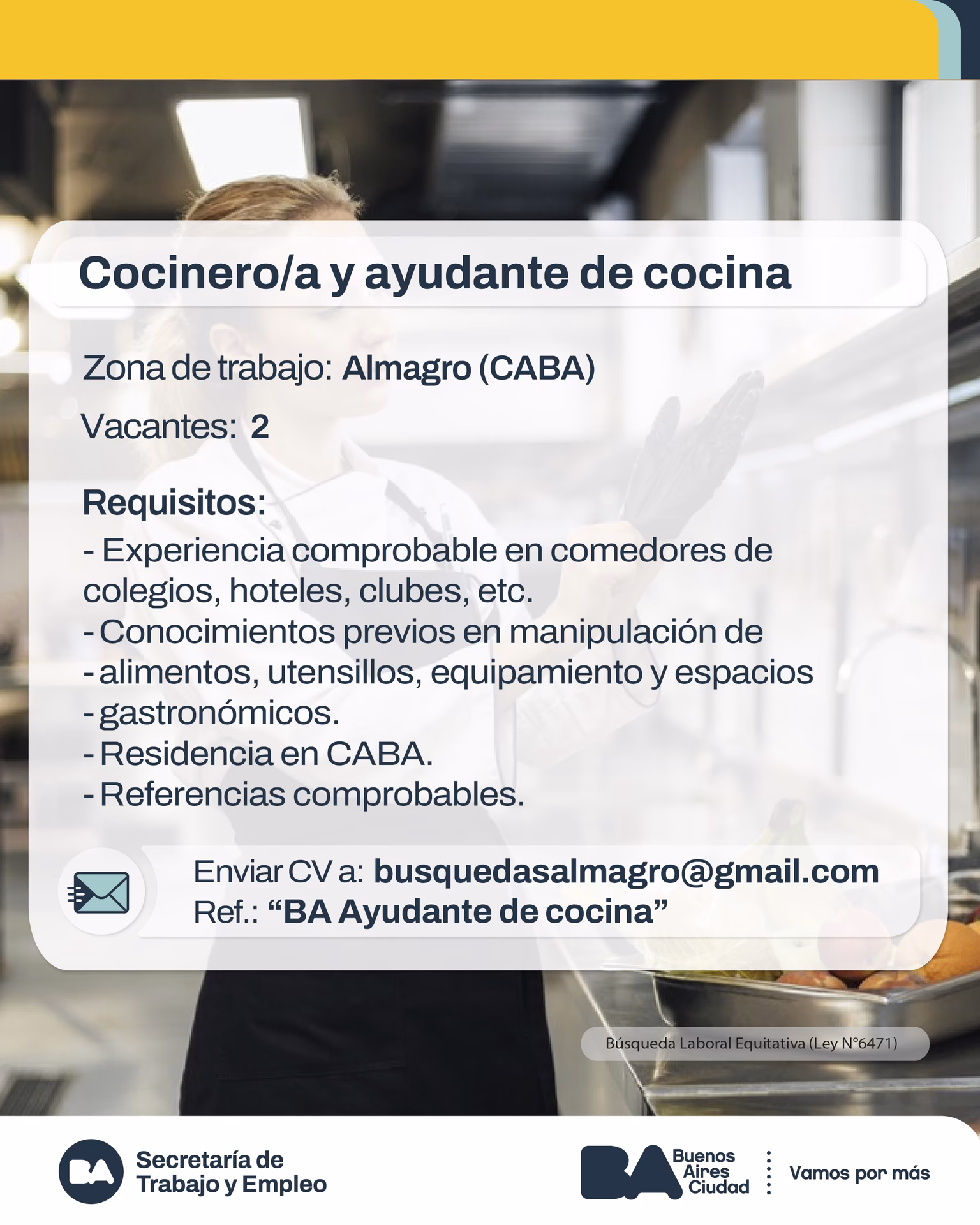 ¿Dónde inscribirse para trabajar en comedores escolares?
