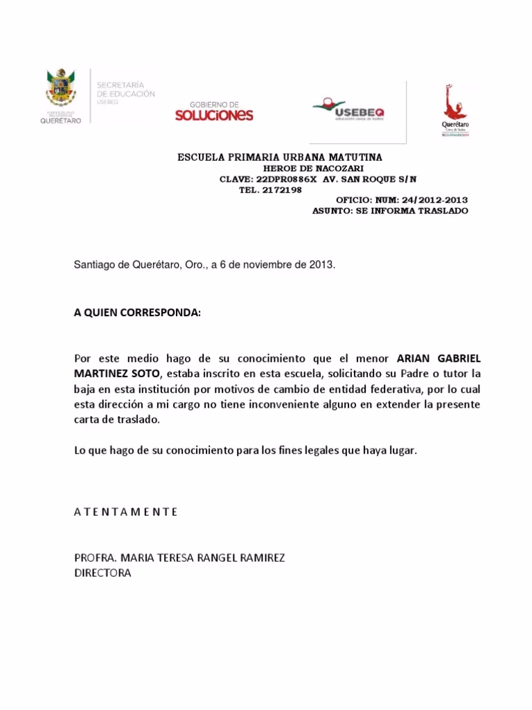 ¿Cuándo son los traslados de primaria?